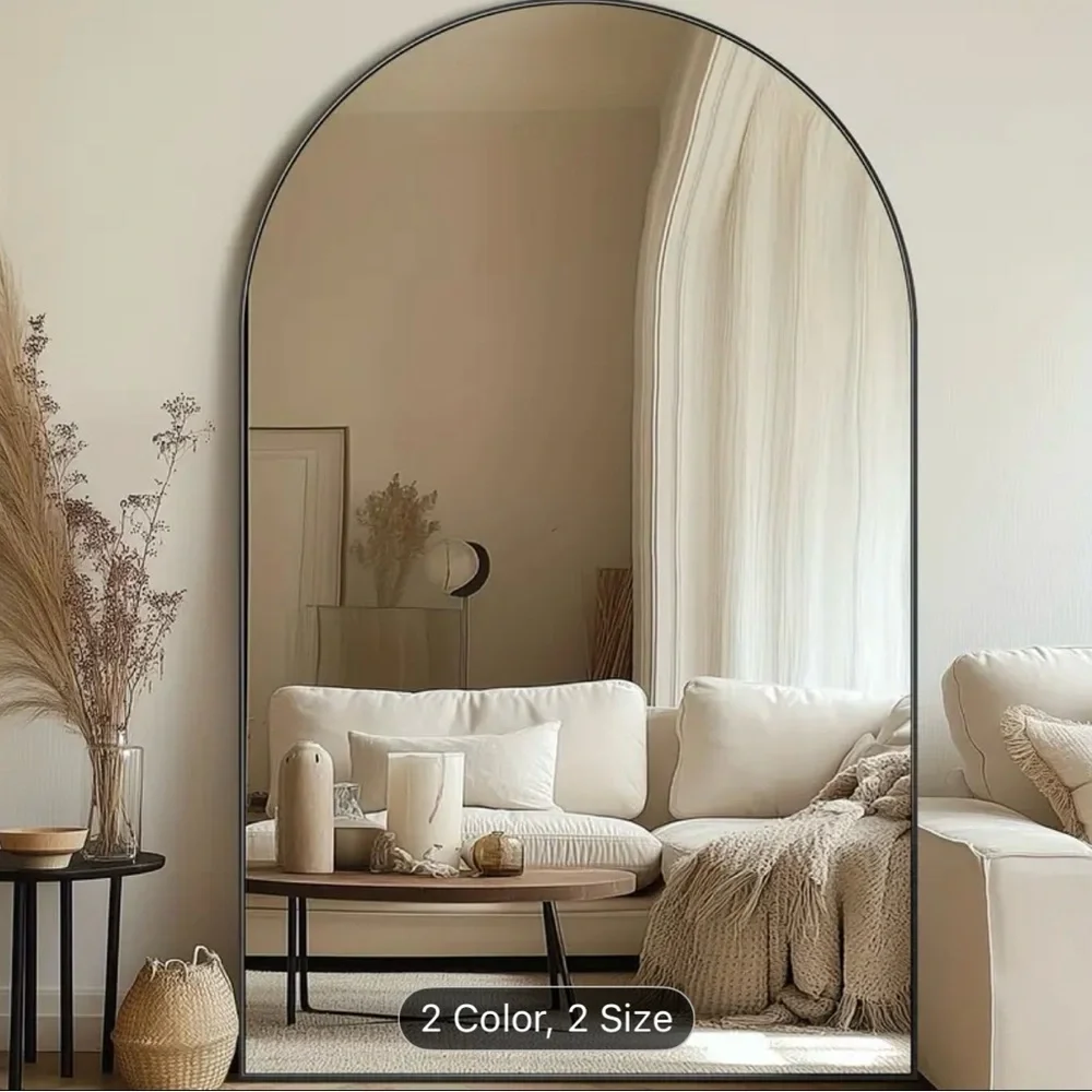 Elegant Black Arched Wall Mirror